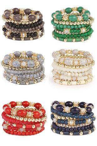 Multibead stackable Bracelets