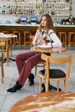 TUMMY CONTROL BURGUNDY HIGH RISE FLARE JEANS
