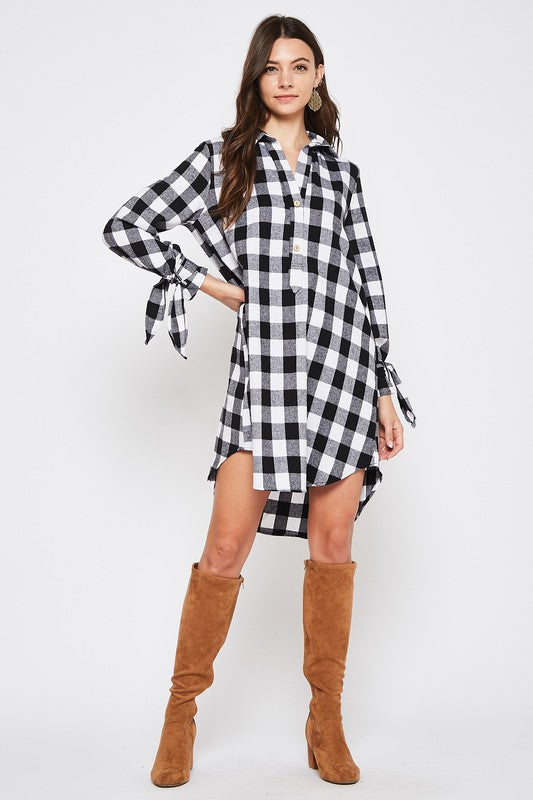 Tartan Plaid flannel shirt dress – Ohio Roots Boutique