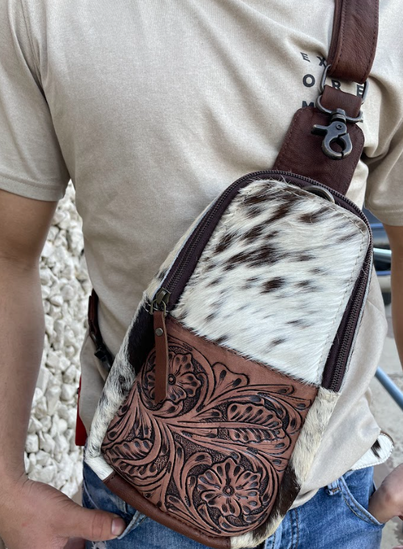 Austin Cowhide Sling Fesitval Bag Fanny Pack by Countryside Co.