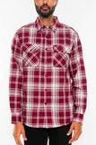 UNISEX LONG SLEEVE FLANNEL BUTTON DOWN SHIRT