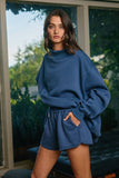 IT2594-BLANK2 | Solid Reversible Mock Neck Sweatshirt Top
