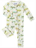 PoshTOT Green Sea Turtle Bamboo Baby Convertible Zippy Romper