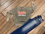 Raiders  Football Distressed Crewneck With Pockets