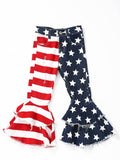 Kids Girls Stars and Stripes Patriotic Jeans