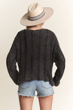 DISTRESSED MINERAL WASHED SWEATER - LESW3703