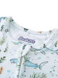 PoshTOT Shark Bamboo Baby Convertible Zippy Romper
