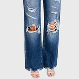 MD HIGH RISE RIGID VINTAGE FLARE W/ PATCH WORK JEANS