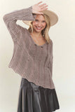 DISTRESSED MINERAL WASHED SWEATER - LESW3703