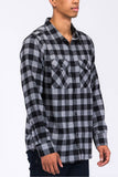 Full Checkered Long Sleeve Flannel Button Shirt