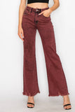 HIGH RISE FLARED LEG JEANS