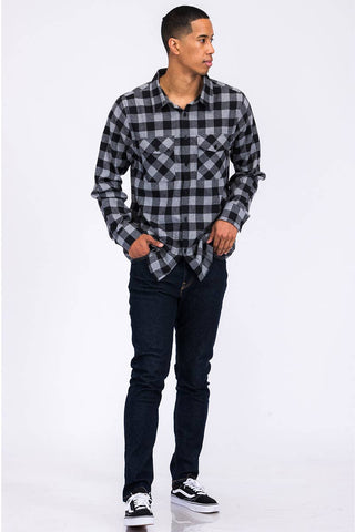 Full Checkered Long Sleeve Flannel Button Shirt