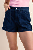 COTTON STRETCH DENIM SHORTS