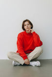 IT2594-BLANK2 | Solid Reversible Mock Neck Sweatshirt Top