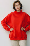 IT2594-BLANK2 | Solid Reversible Mock Neck Sweatshirt Top