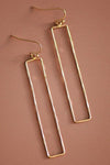 Gold Long Bar Wire Drop Earrings