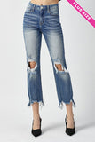 PLUS HIGH RISE STRAIGHT CROP JEANS