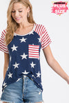 PLUS AMERICAN FLAG STAR TOP