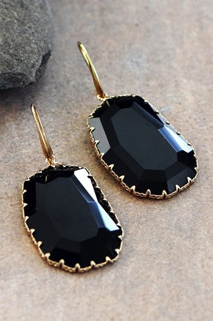 Faceted Glass Crystal Drop Earrings