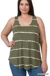 PLUS STRIPE SLEEVELESS TOP