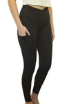 Black Cross Waist Pocket Leggings