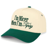 C.C I'M NICER WHEN I AM TIPSY Letter on Two Tone Trucker Hat