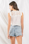 LACE CONTRAST SLEEVELESS TOP