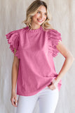 Solid Layer Scalloped Shoulder Top