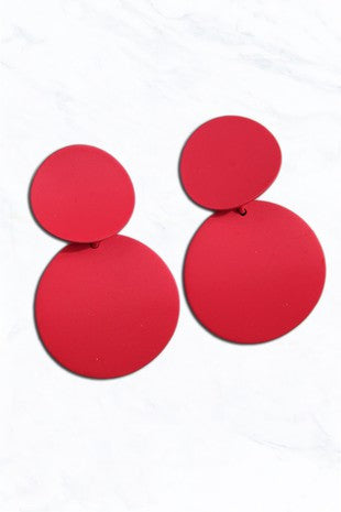 Pink Matte Colored Coated Round Post Earring