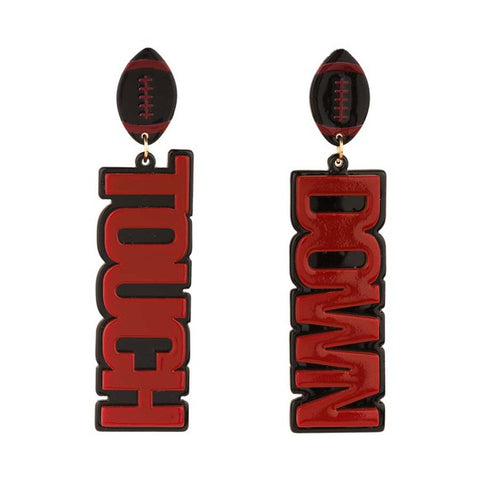 TOUCH DOWN Letter Acrylic Earring