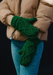 Green Cable Knit Mittens