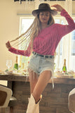 Mineral Dyed Fringe Top With Special Stud