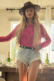 Mineral Dyed Fringe Top With Special Stud