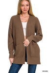 Low Gauge Waffle Open Cardigan Sweater