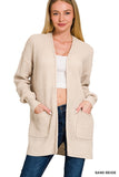 Low Gauge Waffle Open Cardigan Sweater