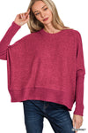 Brushed Melange Hacci Dolman Sleeve Sweater