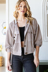 Two-tone hoodie crop jacket