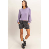 Cropped Mineral Wash Sweatshirt