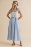 Floral Print Tube Top Bow Strap Dress