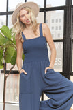 SOLID SQUARE NECK SLEEVELESS JUMPSUIT- LJP16140