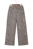 Leopard Frayed Edge Wide Leg High Waist Jeans | 4-16