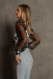 Animal Printed Organza Mix Match Top