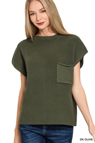 Mock Neck short sleeve sweater