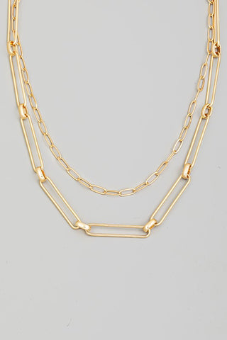 Layered Dainty Oval Chains Necklace