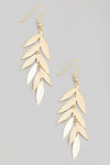 Metallic Leaf Dangle Drop Earrings