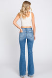 DESTROYED MID RISE FLARES TROUSER HEM