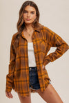 Fringe Hem mustard washed flannel