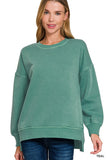 Pocket acid wash sweatshirts