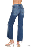 Distressed Knee Raw Hem Denim Pants