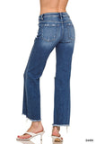 Distressed Knee Raw Hem Denim Pants